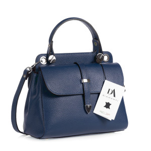 Geanta dama din piele naturala DiAmanti Morenata Albastru Inchis